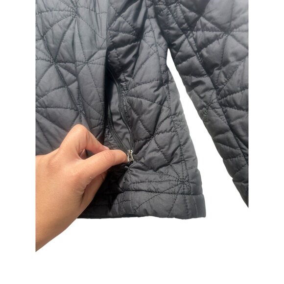 The North Face Diamond Puffer Jacket Womens Small Black Thermball Insulated Fall - Picture 13 of 16